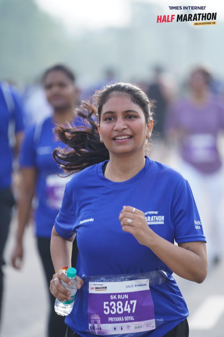 Priyanka running a 5K race